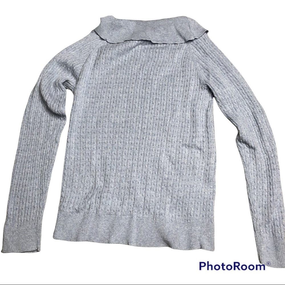 light blue cable knit sweater 100 % Cotton size Medium Jeanne Pierre